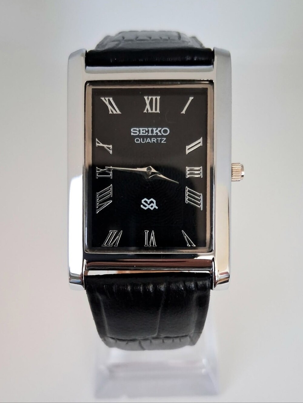 Men's Vintage Seiko Tank Leather Wrist Watch RARE